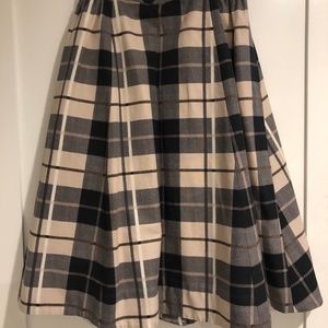 kate spade, woodland plaid midi skirt